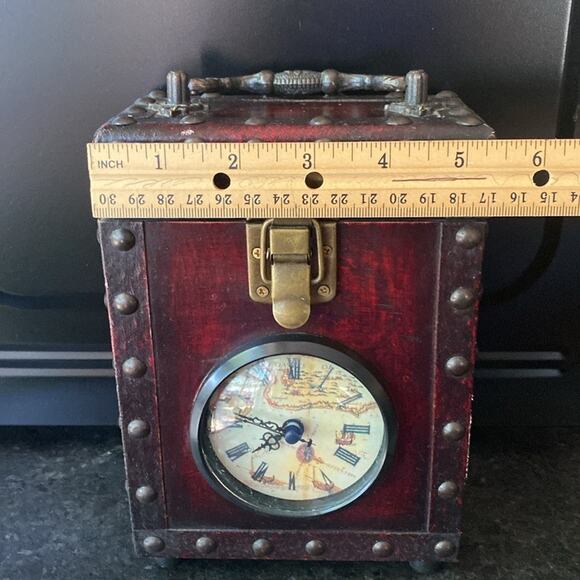 Rockland brown banded time pieces decorative hinged clock box - Picture 3 of 8